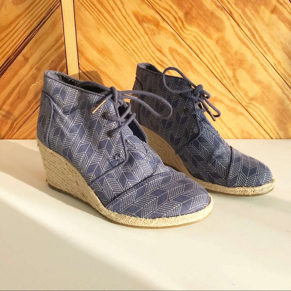 TOMS Canvas Espadrille Wedge Boot
